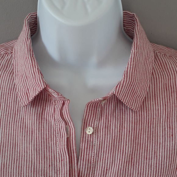Artisan NY Linen Red White Stripe Size S - Picture 2 of 4